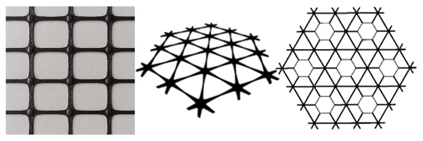 انواع اشکال هندسی چشمه ژئوگرید (مربعی، مثلثی، شش‌ضلعی) برای انتخاب ژئوگرید مناسب