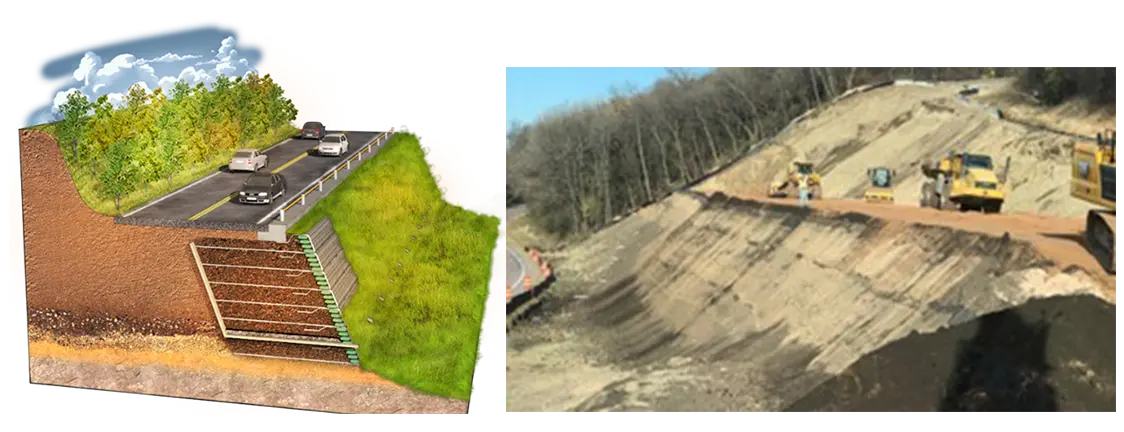 پایداری شیب خاکی با ژئوگرید و جلوگیری از لغزش سطحی