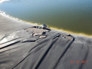 آسیب ژئوممبران در اثر خراش